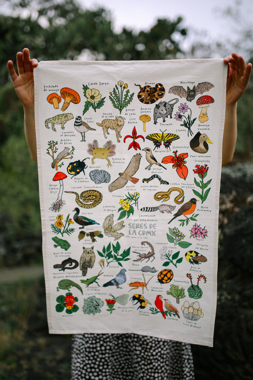 Póster textil animales y plantas CDMX