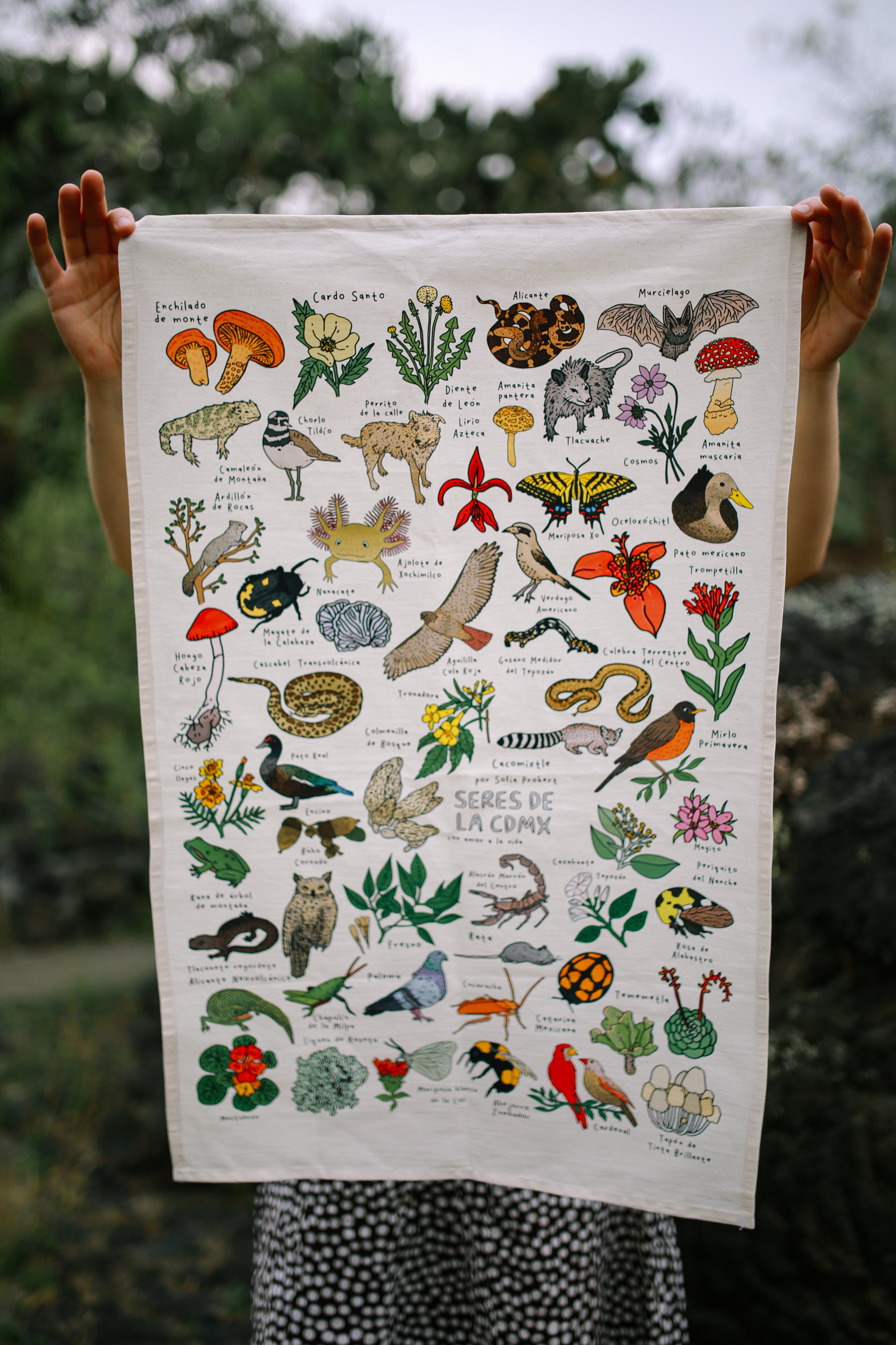 Póster textil animales y plantas CDMX