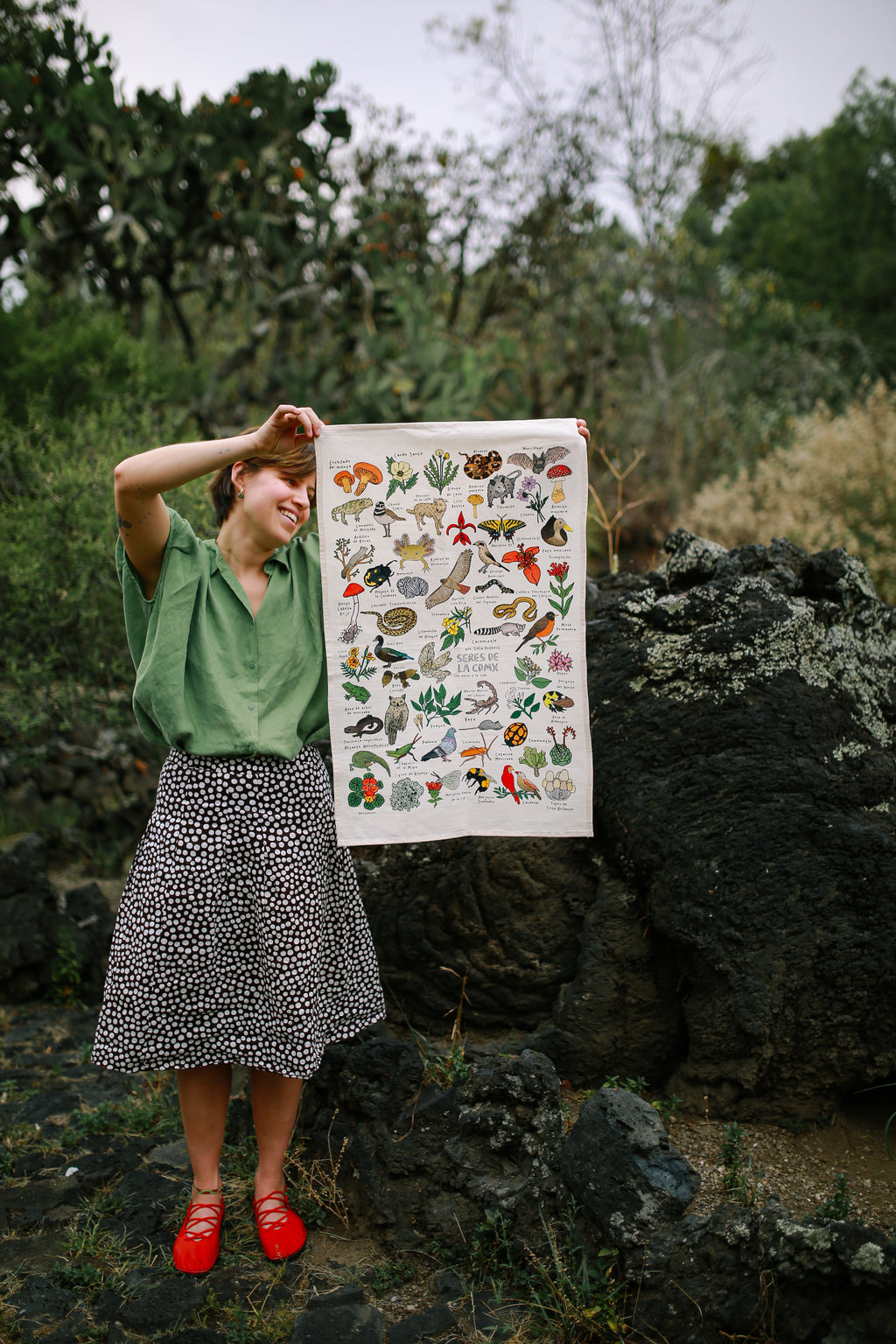 Póster textil animales y plantas CDMX