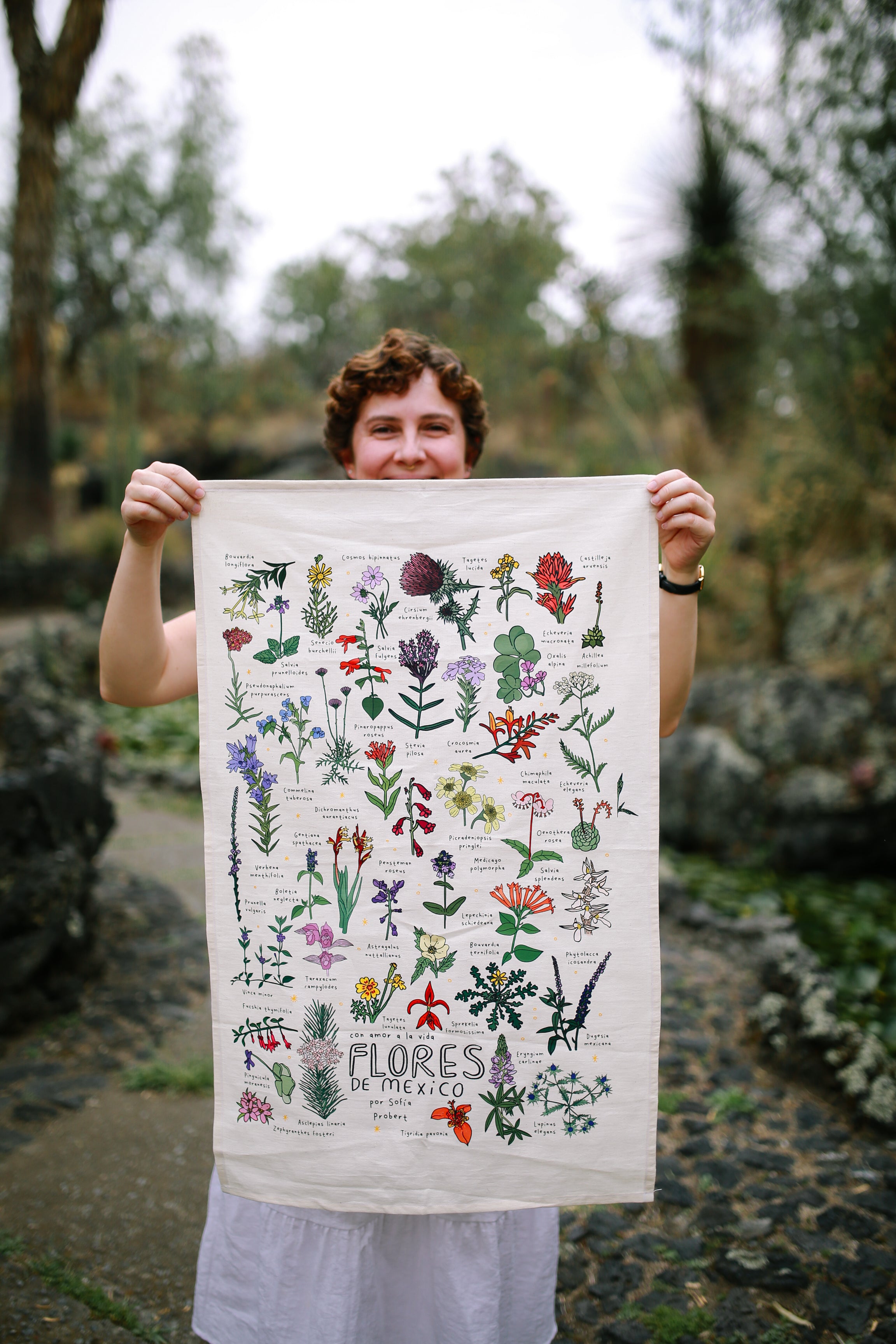 Póster textil flores