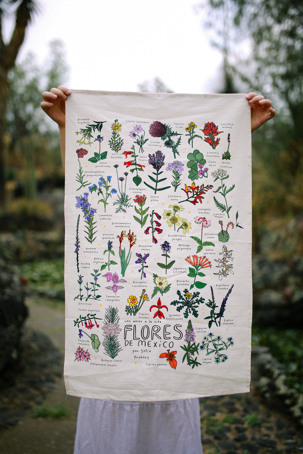 Póster textil flores