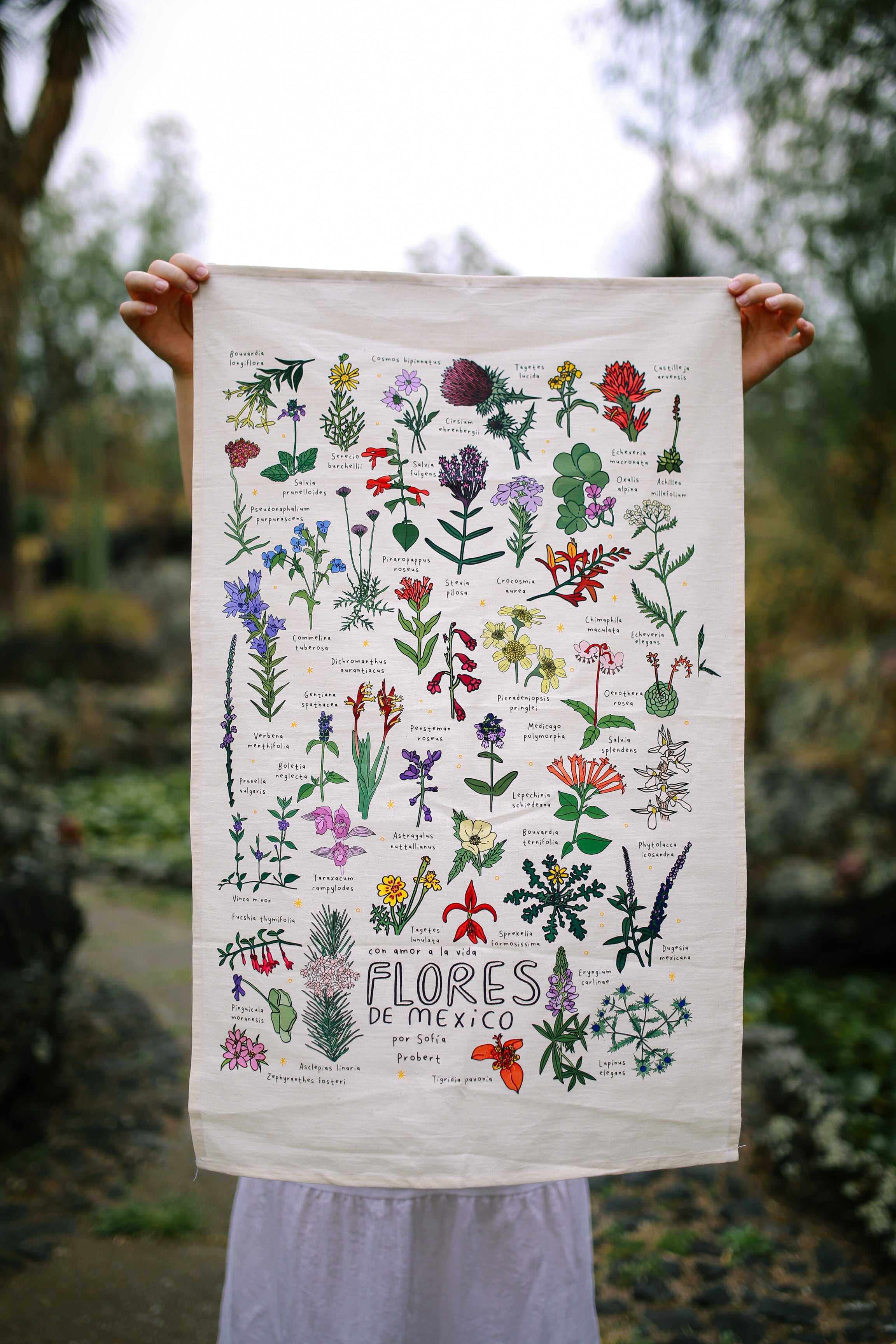 Póster textil flores