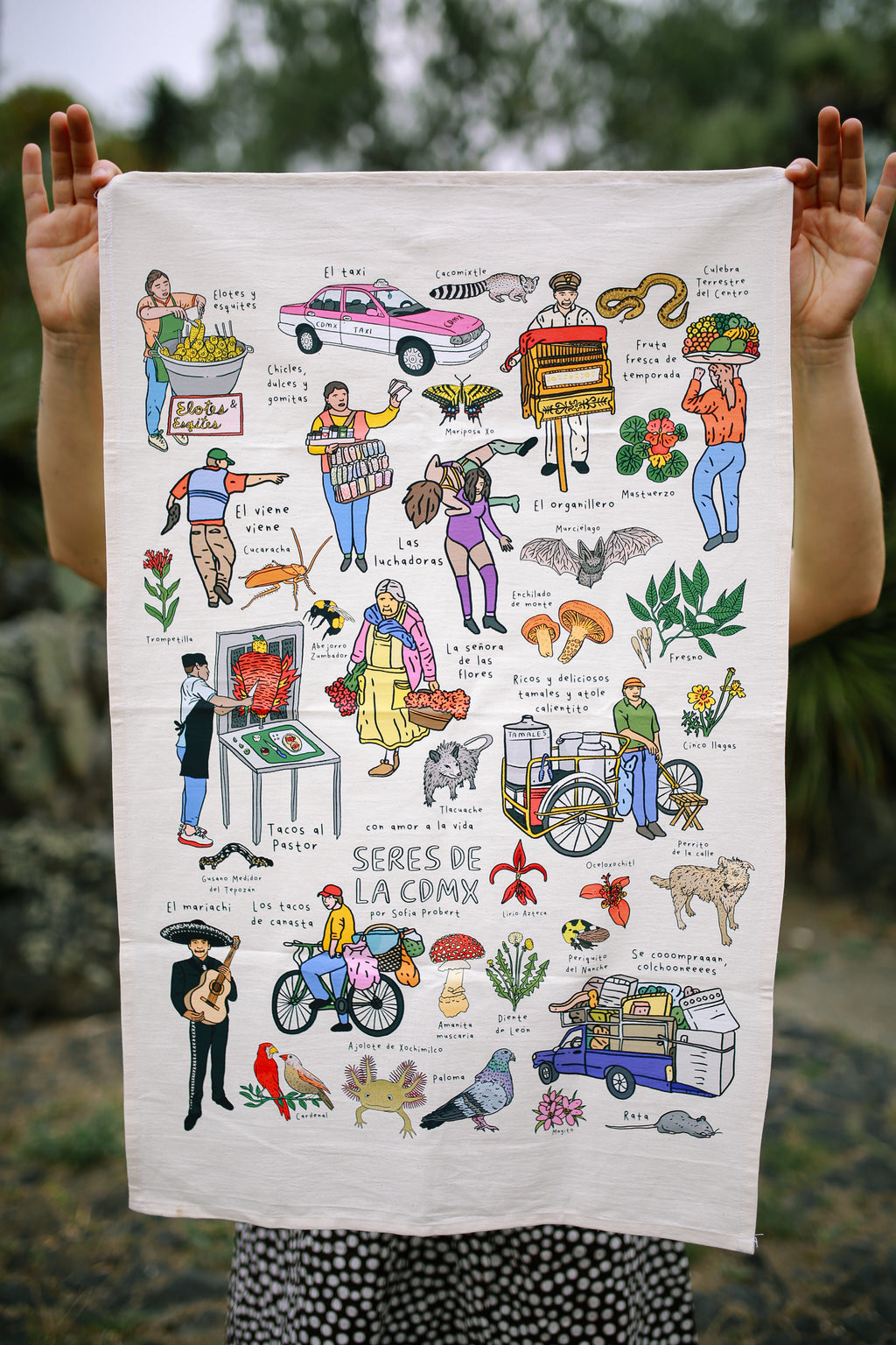Póster textil seres de la CDMX