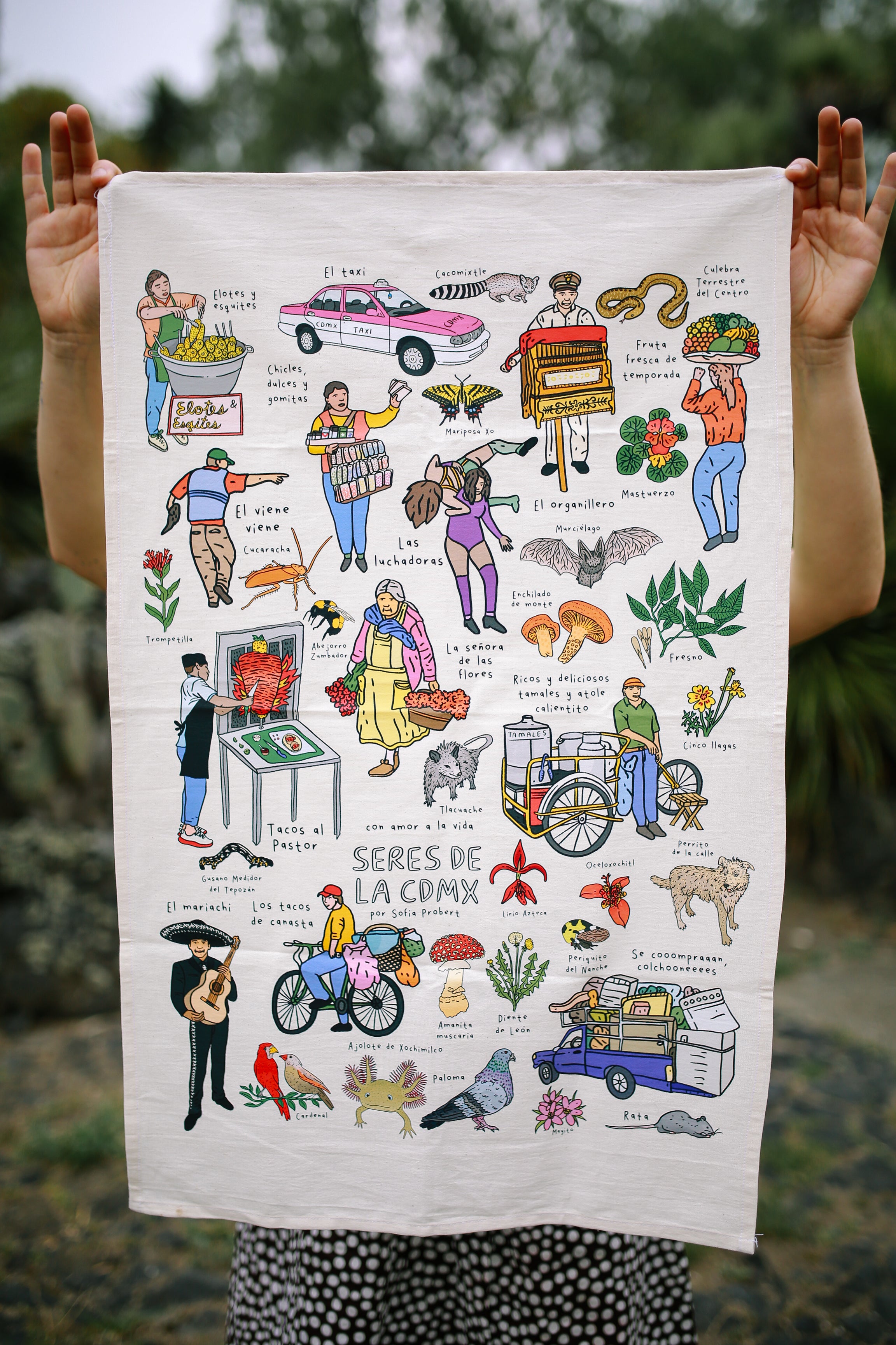Póster textil seres de la CDMX