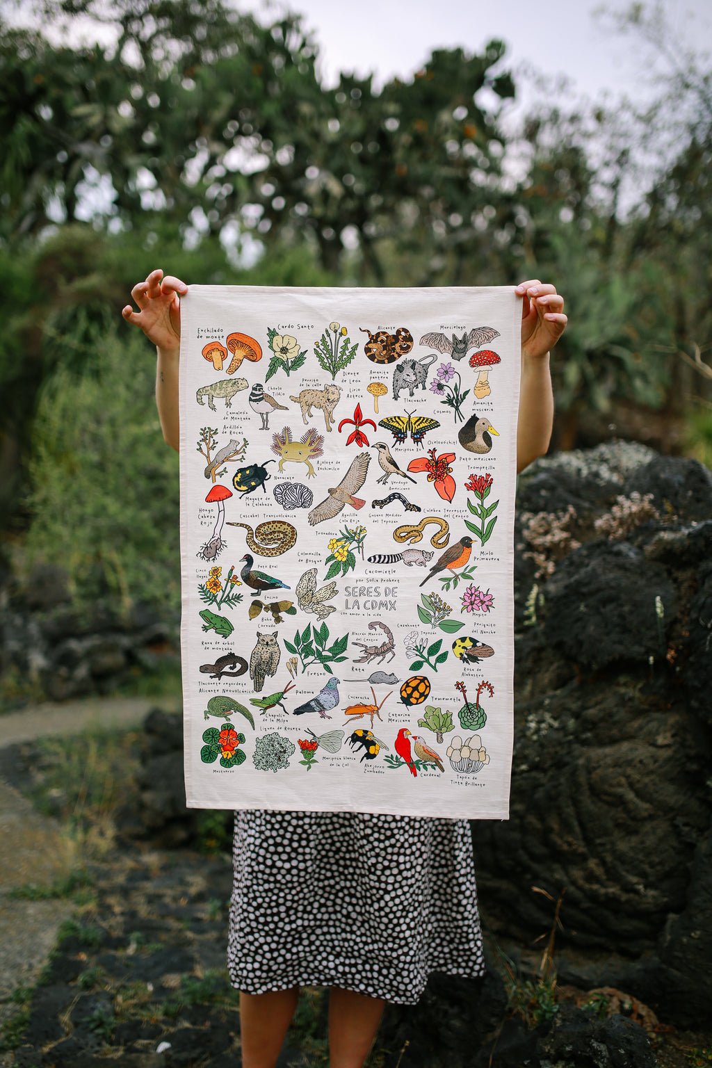 Póster textil animales y plantas CDMX
