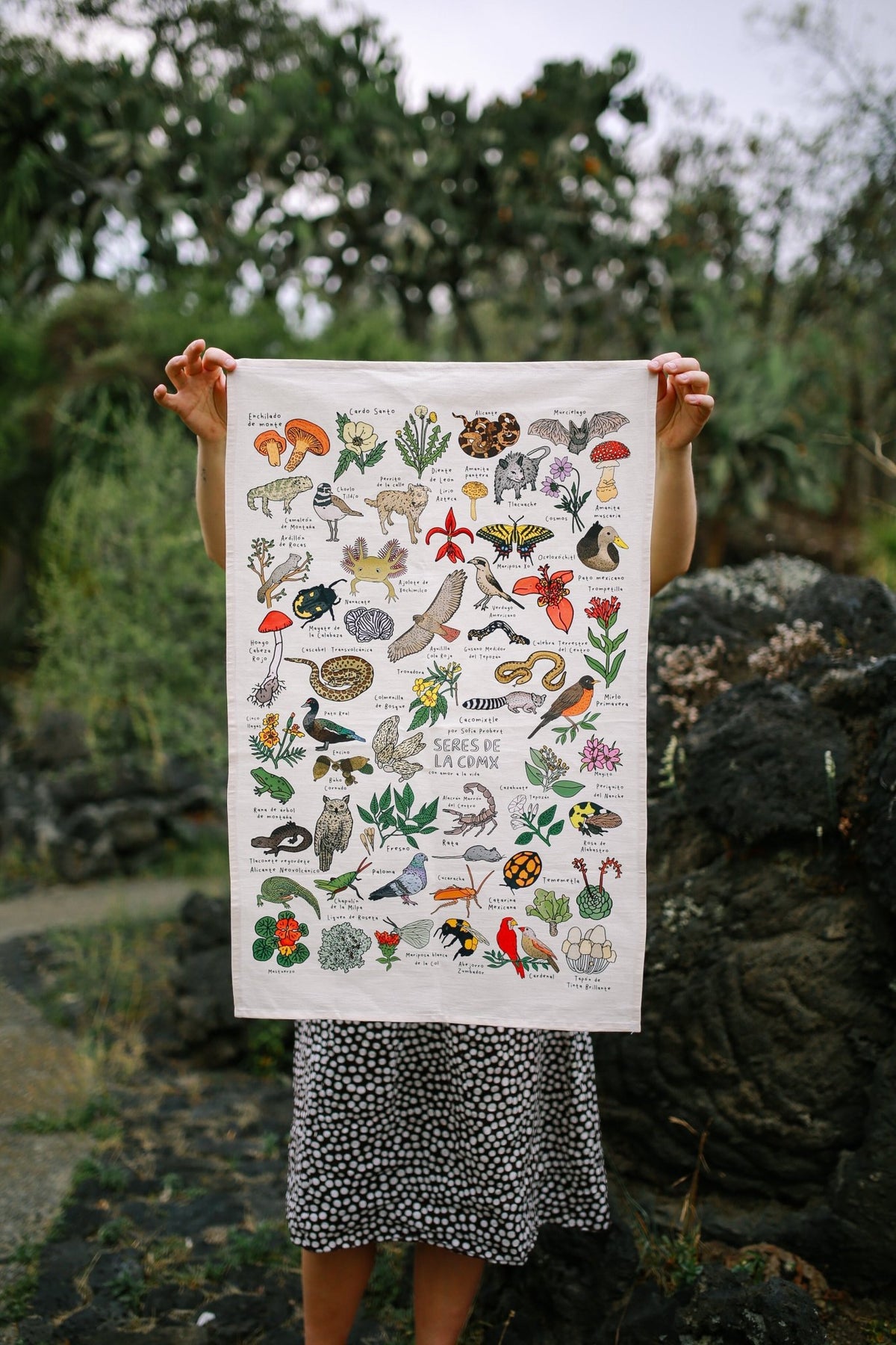 Póster textil animales y plantas CDMX - Sofía Probert